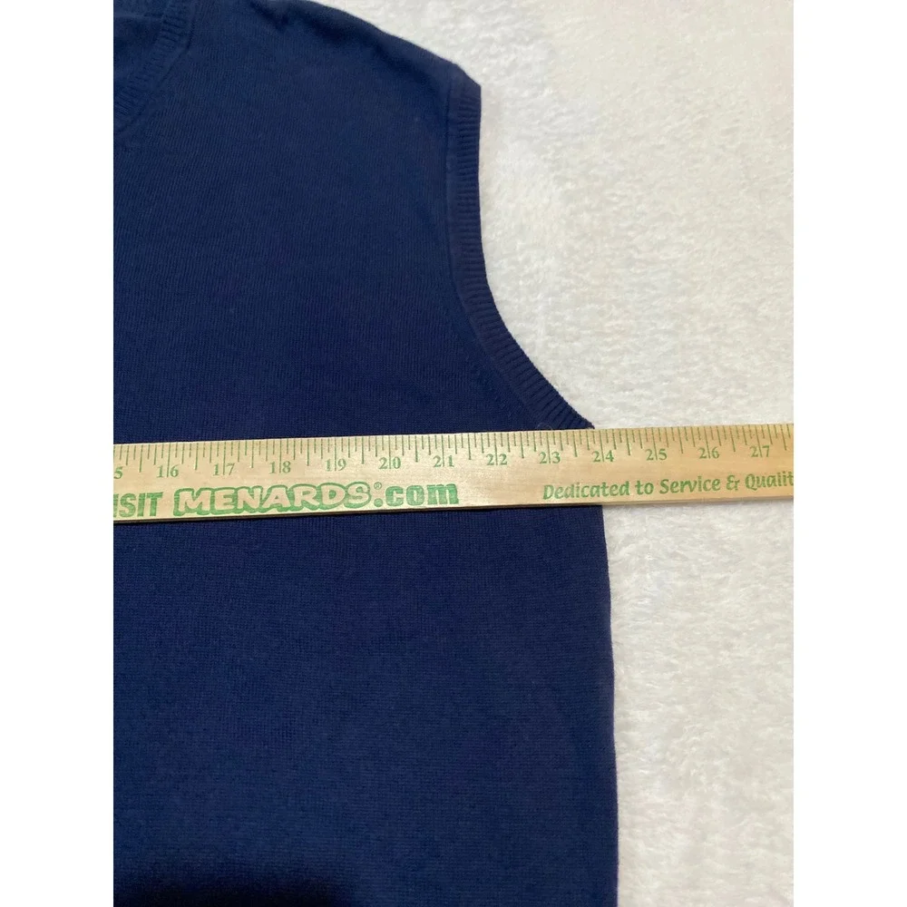 Jos A Bank Signature Collection Navy Blue Pima Cotton V-Neck Sweater Vest Mens L